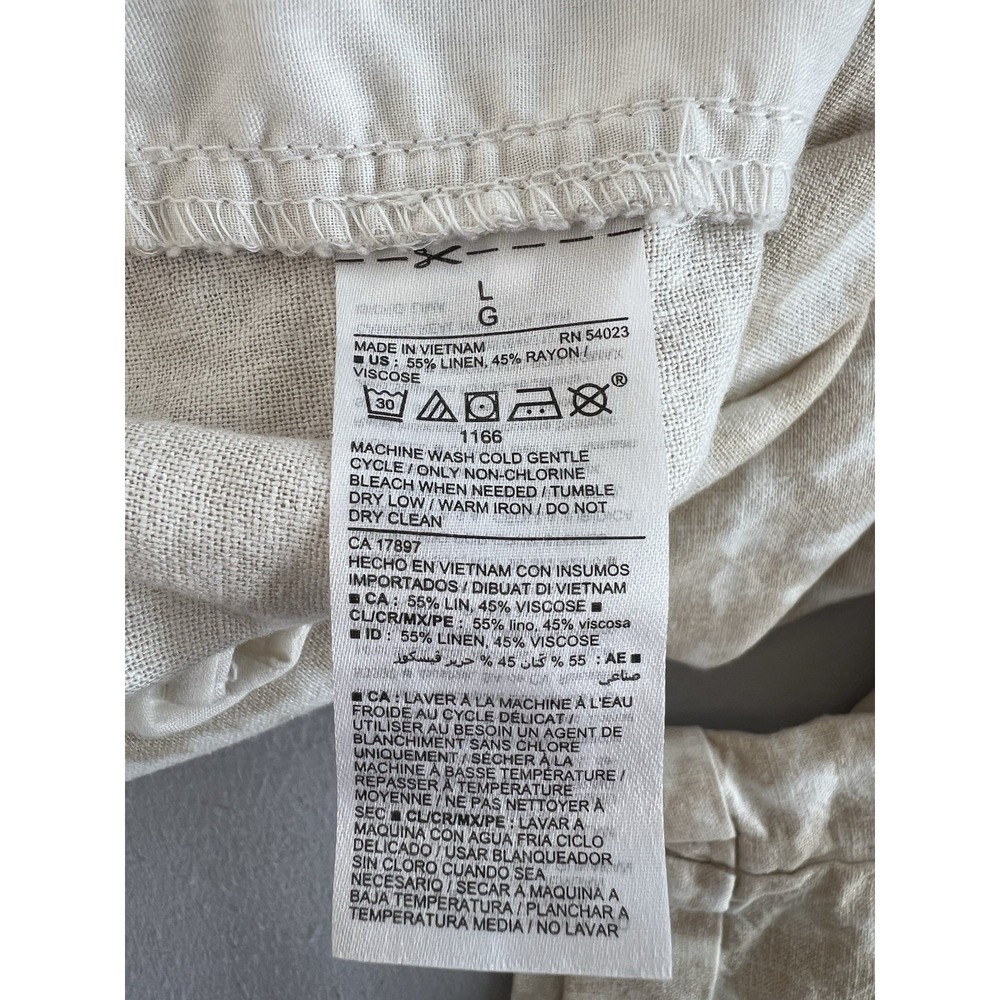 Old‎ Navy Pants Womens L HR Straight L Spring Tie Dye Pockets Pull On  Linen - Picture 5 of 9